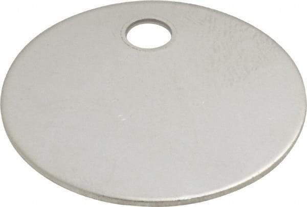 C.H. Hanson - 1-1/4 Inch Diameter, Round, Stainless Steel Blank Metal Tag - Blank, 25 Pieces - Exact Tool & Supply