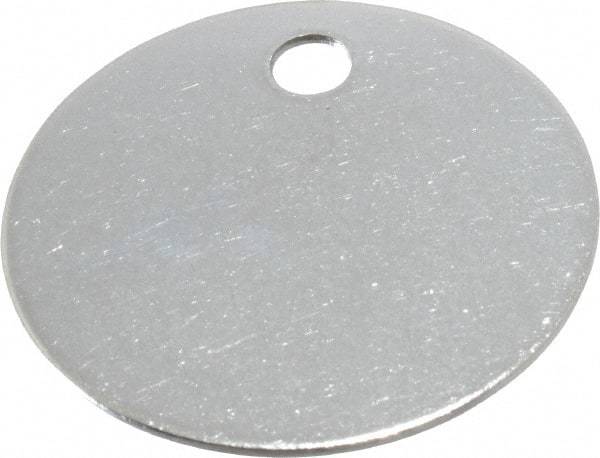 C.H. Hanson - 1-3/8 Inch Diameter, Round, Stainless Steel Blank Metal Tag - Blank, 25 Pieces - Exact Tool & Supply