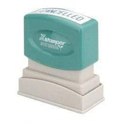 Value Collection - Cancelled, Blue Pre-Inked Stamp - 1/2 Inch Wide x 1-5/8 Inch Long - Exact Tool & Supply