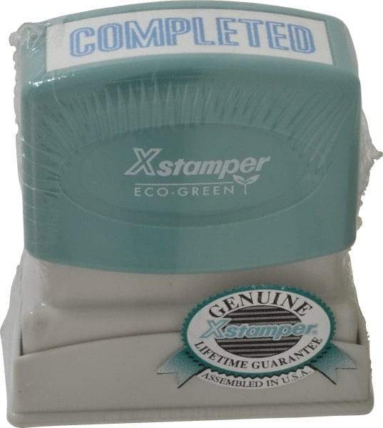 Value Collection - Completed, Blue Pre-Inked Stamp - 1/2 Inch Wide x 1-5/8 Inch Long - Exact Tool & Supply