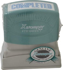 Value Collection - Completed, Blue Pre-Inked Stamp - 1/2 Inch Wide x 1-5/8 Inch Long - Exact Tool & Supply