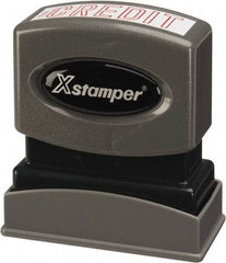 Value Collection - Credit, Red Pre-Inked Stamp - 1/2 Inch Wide x 1-5/8 Inch Long - Exact Tool & Supply