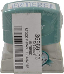 Value Collection - Entered, Blue Pre-Inked Stamp - 1/2 Inch Wide x 1-5/8 Inch Long - Exact Tool & Supply