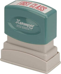 Value Collection - First Class, Red Pre-Inked Stamp - 1/2 Inch Wide x 1-5/8 Inch Long - Exact Tool & Supply