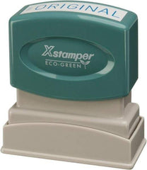 Value Collection - Original, Blue Pre-Inked Stamp - 1/2 Inch Wide x 1-5/8 Inch Long - Exact Tool & Supply