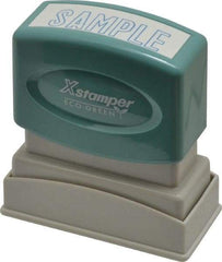 Value Collection - Sample, Blue Pre-Inked Stamp - 1/2 Inch Wide x 1-5/8 Inch Long - Exact Tool & Supply