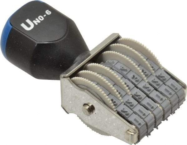 Made in USA - 1/8 Character Size, Numbering Stamp - 6 Bands - Exact Tool & Supply