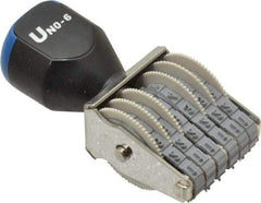 Made in USA - 1/8 Character Size, Numbering Stamp - 6 Bands - Exact Tool & Supply