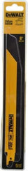 DeWALT - 8" Long x 3/4" Thick, Bi-Metal Reciprocating Saw Blade - Straight Profile, 14 TPI, Toothed Edge, Universal Shank - Exact Tool & Supply