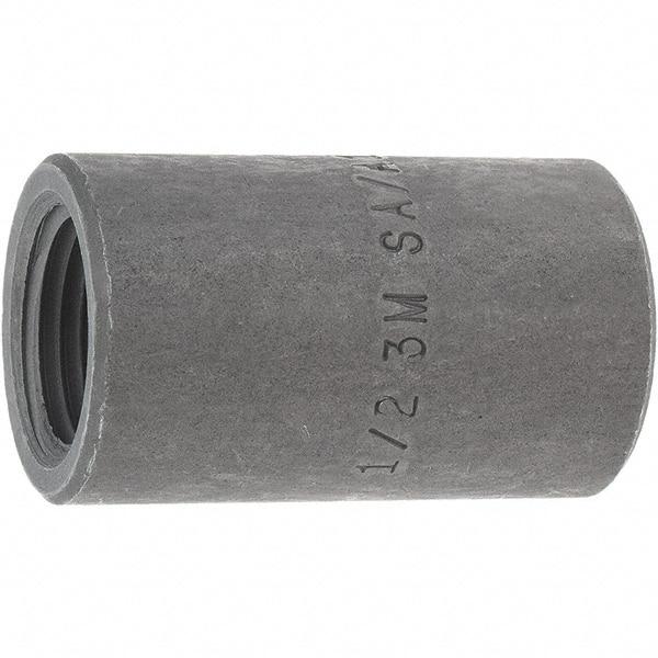 Made in USA - Size 1/2", Class 3,000, Forged Carbon Steel Black Pipe Coupling - 925 psi, Threaded End Connection - Exact Tool & Supply