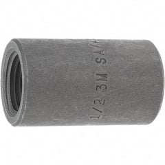 Made in USA - Size 1/2", Class 3,000, Forged Carbon Steel Black Pipe Coupling - 925 psi, Threaded End Connection - Exact Tool & Supply