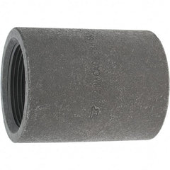 Made in USA - Size 1-1/2", Class 3,000, Forged Carbon Steel Black Pipe Coupling - 925 psi, Threaded End Connection - Exact Tool & Supply