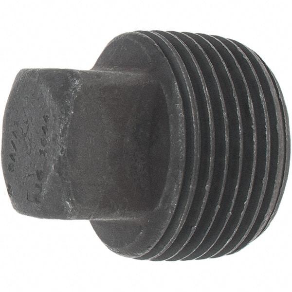 Made in USA - Size 1", Class 3,000, Forged Carbon Steel Black Pipe Square Plug - 925 psi, Threaded End Connection - Exact Tool & Supply