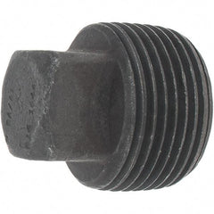 Made in USA - Size 1", Class 3,000, Forged Carbon Steel Black Pipe Square Plug - 925 psi, Threaded End Connection - Exact Tool & Supply