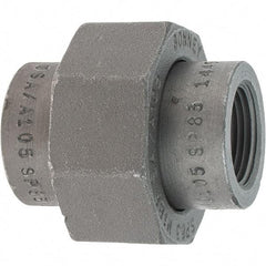 Made in USA - Size 3/4", Class 3,000, Forged Carbon Steel Black Pipe Union - 925 psi, Threaded End Connection - Exact Tool & Supply