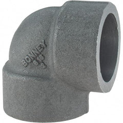 Made in USA - Size 1-1/4", Class 3,000, Forged Carbon Steel Black Pipe 90° Elbow - 925 psi, Socket Weld End Connection - Exact Tool & Supply