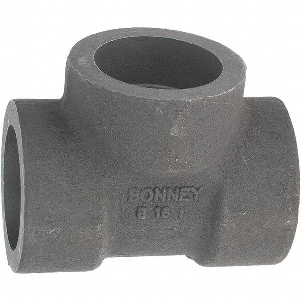 Made in USA - Size 1", Class 3,000, Forged Carbon Steel Black Pipe Tee - 925 psi, Socket Weld End Connection - Exact Tool & Supply