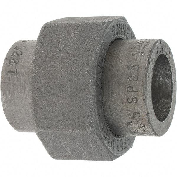Made in USA - Size 1/2", Class 3,000, Forged Carbon Steel Black Pipe Union - 925 psi, Socket Weld End Connection - Exact Tool & Supply
