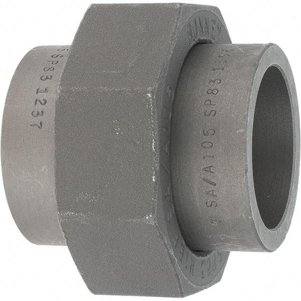 Made in USA - Size 1-1/2", Class 3,000, Forged Carbon Steel Black Pipe Union - 925 psi, Socket Weld End Connection - Exact Tool & Supply