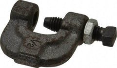 Made in USA - 3/4" Max Flange Thickness, 1/2" Rod C-Clamp with Locknut - 400 Lb Capacity, Ductile Iron - Exact Tool & Supply
