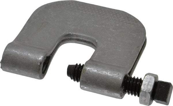 Made in USA - 3/4" Max Flange Thickness, 3/8" Rod C-Clamp with Locknut - 230 Lb Capacity, Carbon Steel - Exact Tool & Supply