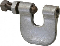 Made in USA - 3/4" Max Flange Thickness, 1/2" Rod C-Clamp with Locknut - 380 Lb Capacity, Carbon Steel - Exact Tool & Supply