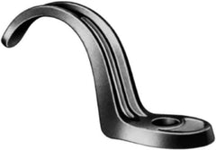 Made in USA - 1-1/4" Pipe, Malleable Iron, Black Plated" Pipe or Conduit Strap - 1 Mounting Hole - Exact Tool & Supply