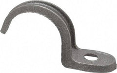 Made in USA - 1-1/2" Pipe, Malleable Iron, Black Plated" Pipe or Conduit Strap - 1 Mounting Hole - Exact Tool & Supply