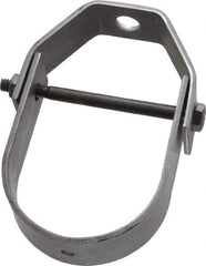 Made in USA - 2" Pipe, 3/8" Rod, Carbon Steel Adjustable Clevis Hanger - Black Coated, 610 Lb Capacity - Exact Tool & Supply