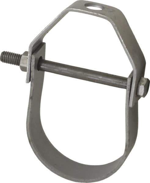 Made in USA - 2-1/2" Pipe, 1/2" Rod, Carbon Steel Adjustable Clevis Hanger - Black Coated, 1,130 Lb Capacity - Exact Tool & Supply
