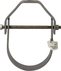 Made in USA - 4" Pipe, 5/8" Rod, Carbon Steel Adjustable Clevis Hanger - Black Coated, 1,430 Lb Capacity - Exact Tool & Supply