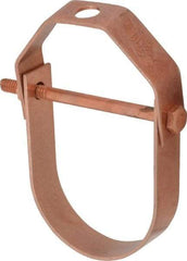 Value Collection - 2" Pipe, 3/8" Rod, Carbon Steel Adjustable Clevis Hanger - Copper Plated, 250 Lb Capacity - Exact Tool & Supply