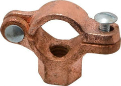 Value Collection - 1/2" Pipe, 3/8" Rod, Copper Plated Split Clamp - 180 Lb Capacity, Malleable Iron - Exact Tool & Supply