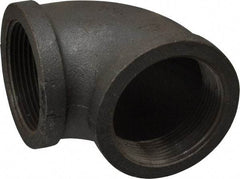 Made in USA - Size 2-1/2", Class 150, Malleable Iron Black Pipe 90° Elbow - 150 psi, Threaded End Connection - Exact Tool & Supply