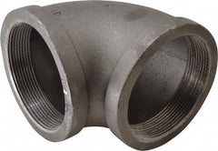 Made in USA - Size 4", Class 150, Malleable Iron Black Pipe 90° Elbow - 150 psi, Threaded End Connection - Exact Tool & Supply
