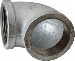 Made in USA - Class 150, 2-1/2" Galvanized Pipe 90° Elbow - Threaded, Malleable Iron - Exact Tool & Supply