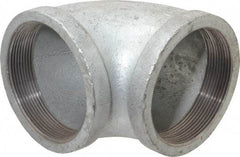 Made in USA - Class 150, 4" Galvanized Pipe 90° Elbow - Threaded, Malleable Iron - Exact Tool & Supply