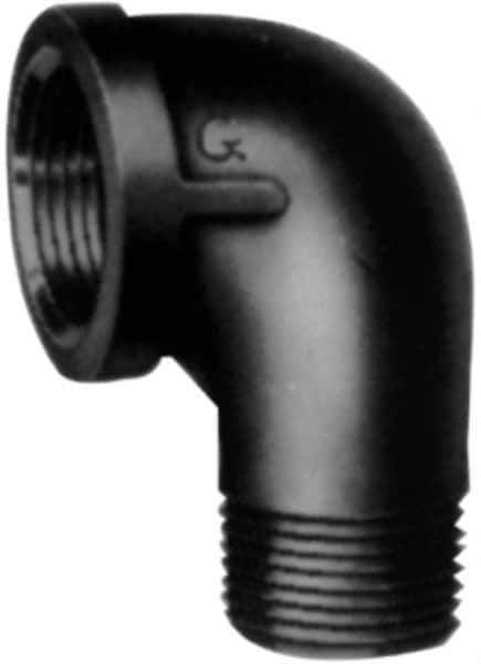Made in USA - Class 150, 4" Galvanized Pipe 90° Street Elbow - Threaded, Malleable Iron - Exact Tool & Supply