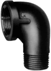 Made in USA - Class 150, 4" Galvanized Pipe 90° Street Elbow - Threaded, Malleable Iron - Exact Tool & Supply