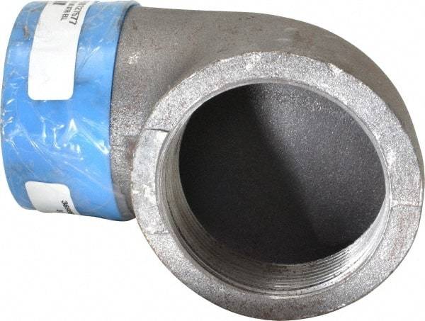 Made in USA - Size 3", Class 150, Malleable Iron Black Pipe 90° Street Elbow - 150 psi, Threaded End Connection - Exact Tool & Supply