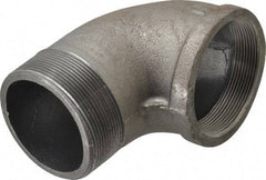 Made in USA - Size 4", Class 150, Malleable Iron Black Pipe 90° Street Elbow - 150 psi, Threaded End Connection - Exact Tool & Supply