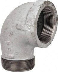Made in USA - Class 150, 2" Galvanized Pipe 90° Street Elbow - Threaded, Malleable Iron - Exact Tool & Supply