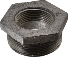 Made in USA - Size 2 x 1-1/4", Class 150, Malleable Iron Black Pipe Hex Bushing - 150 psi, Threaded End Connection - Exact Tool & Supply