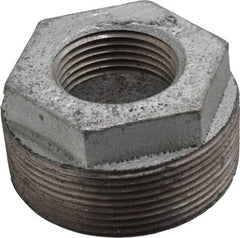 Made in USA - Class 150, 2 x 1" Galvanized Pipe Hex Bushing - Threaded, Malleable Iron - Exact Tool & Supply