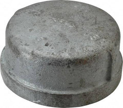 Made in USA - Class 150, 2-1/2" Galvanized Pipe End Cap - Threaded, Malleable Iron - Exact Tool & Supply