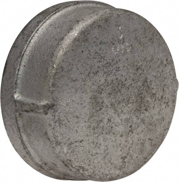 Made in USA - Class 150, 3" Galvanized Pipe End Cap - Threaded, Malleable Iron - Exact Tool & Supply
