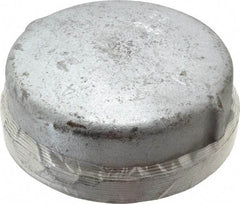 Made in USA - Class 150, 4" Galvanized Pipe End Cap - Threaded, Malleable Iron - Exact Tool & Supply