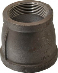 Made in USA - Size 3 x 2-1/2", Class 150, Malleable Iron Black Pipe Reducing Coupling - 150 psi, Threaded End Connection - Exact Tool & Supply