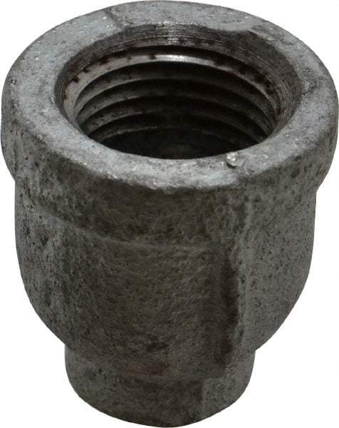 Made in USA - Class 150, 1/2 x 1/8" Galvanized Pipe Reducing Coupling - Threaded, Malleable Iron - Exact Tool & Supply