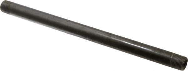 Made in USA - Schedule 40, 3/8" Diam x 10" Long Steel Black Pipe Nipple - Threaded - Exact Tool & Supply